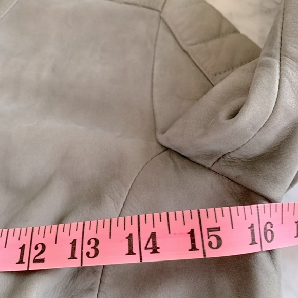 Grey leather moto jkt with silver zippers, super soft, great neutral size S - Picture 10 of 11